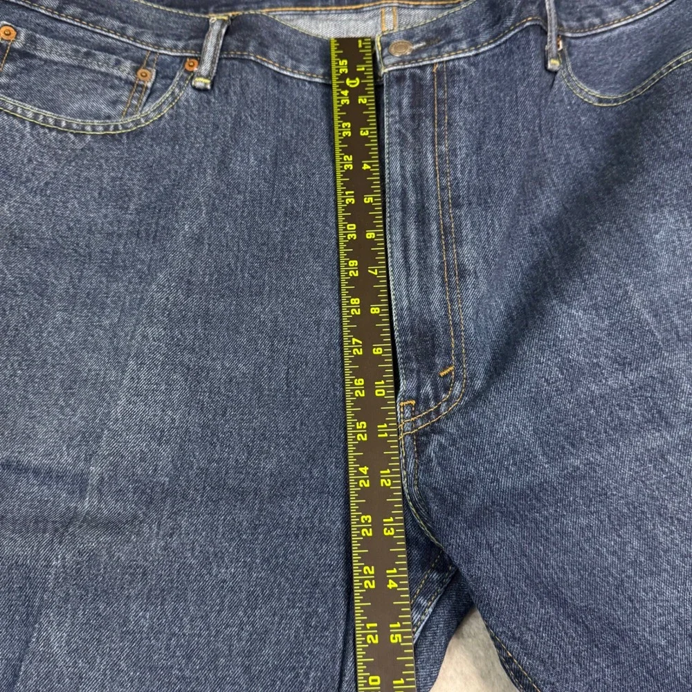 Levis 505‎ Regular Fit Jeans Mens Dark Wash Straight Leg Denim Blue 43x29